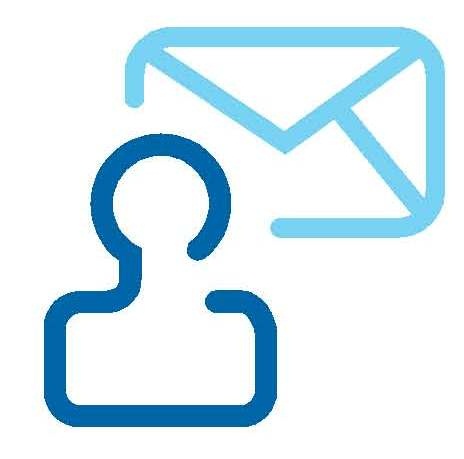 Logo with a shape of a person and an email envelope