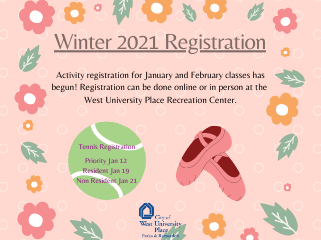 Winter 2021 Registration