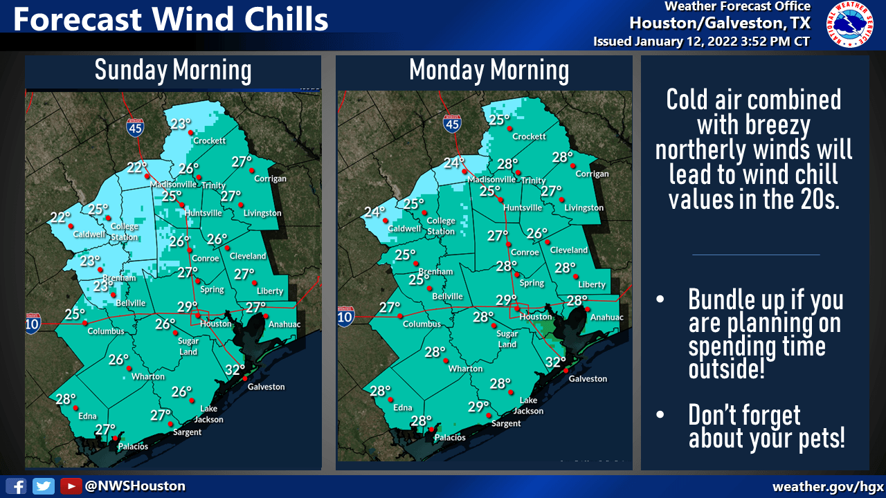 weekend wind chills - 01.12.22