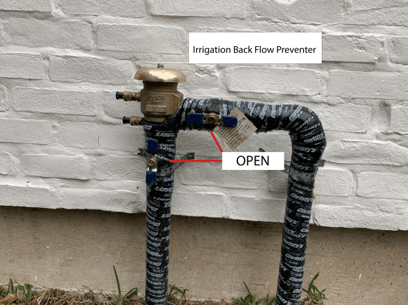 Irrigation Back Flow Preventer - Irrigation Cut Off - OPEN