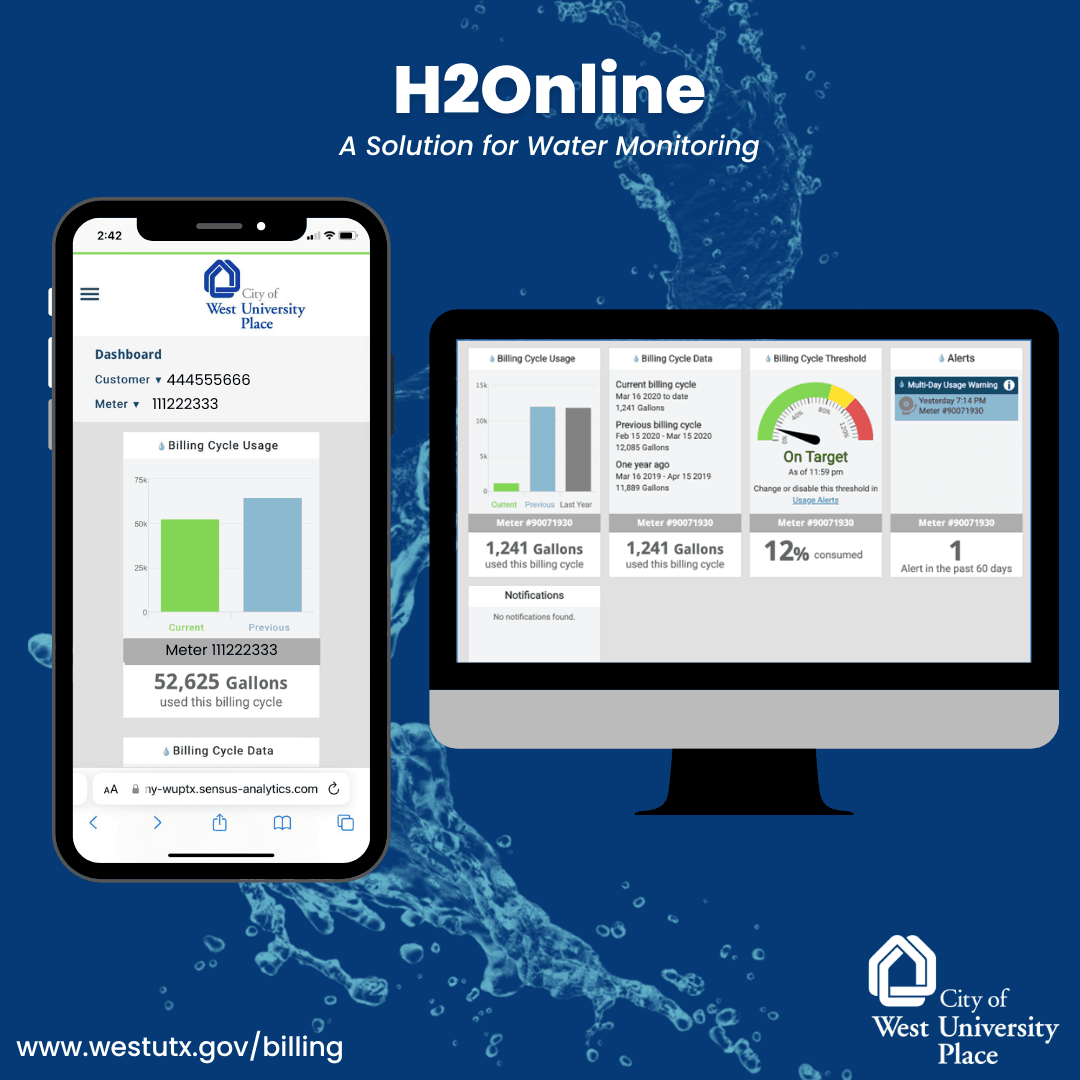 Mobile and Desktop view of H2Online in front of a blue background